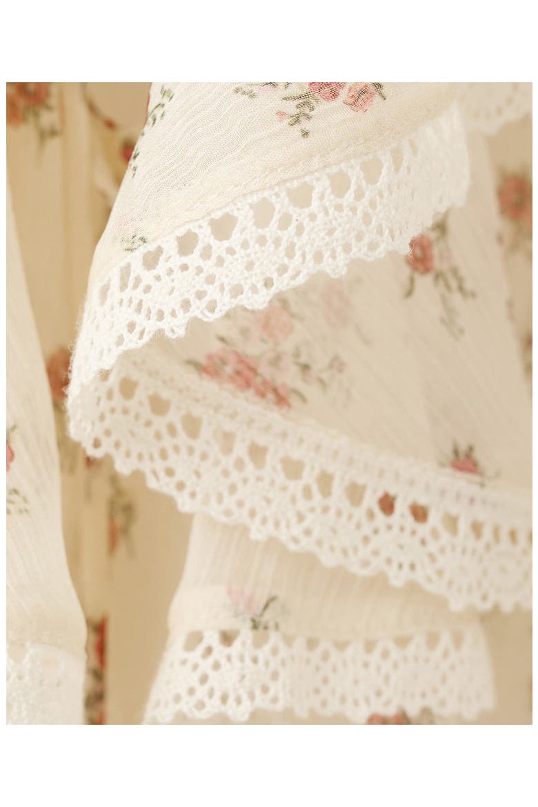 Ruffled Floral Top, Alternate, color, YELLOW