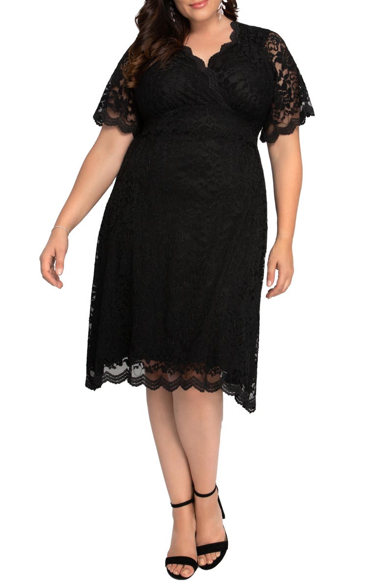 Kiyonna Retro Glam Lace Cocktail Dress, Main, color, 
