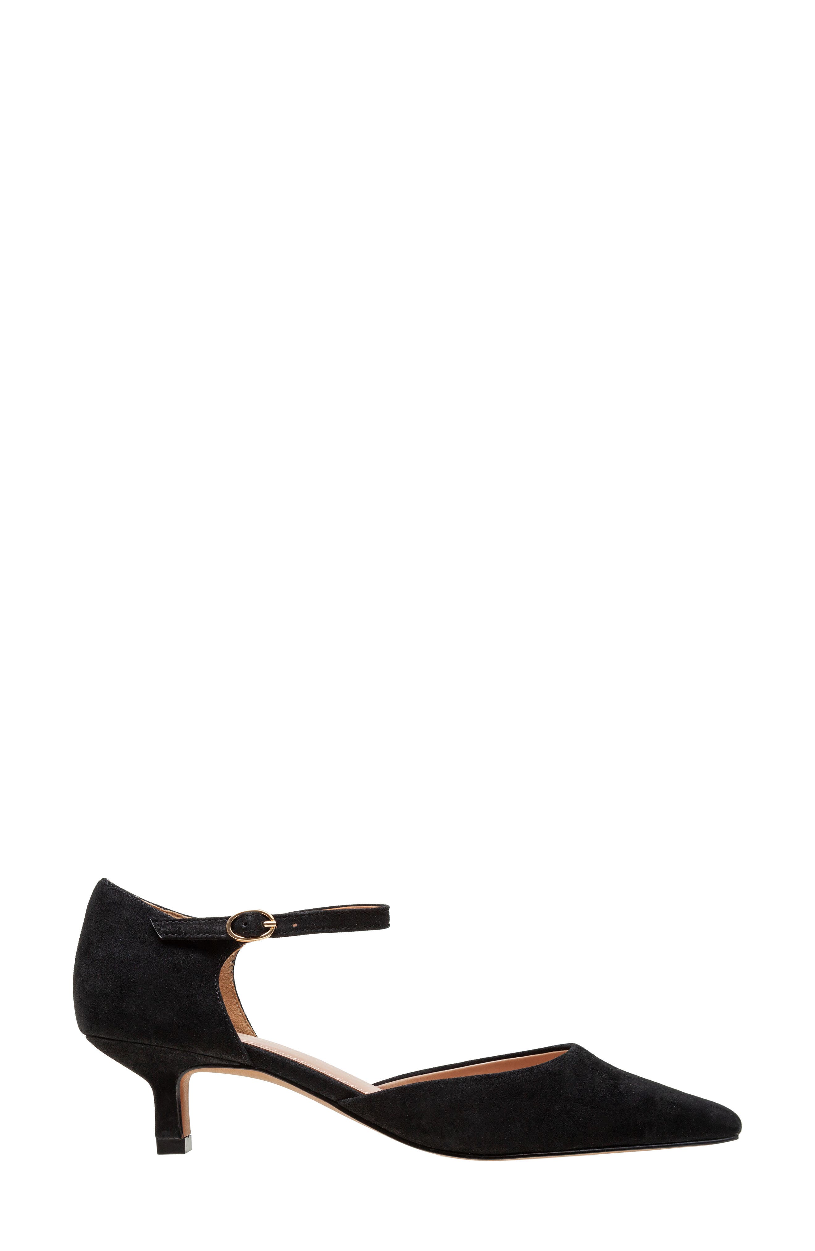 Linea Paolo Carey Ankle Strap Pointed Toe Pump, Alternate, color, Black