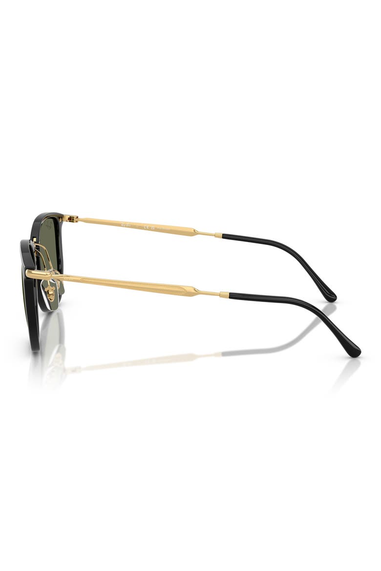 50mm Small Polarized Irregular Sunglasses, Alternate, color, BLACK / POLAR GREEN