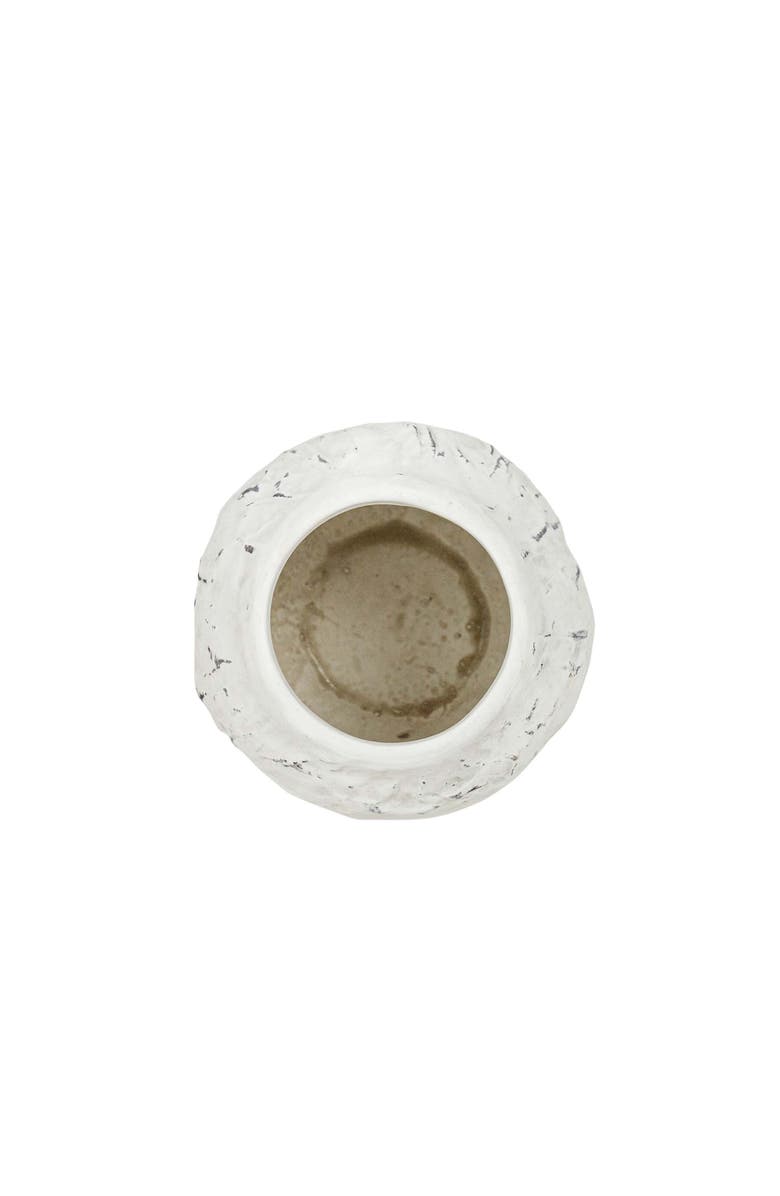 Foreside Home and Garden Distressed Vase White Stoneware, Alternate, color, White