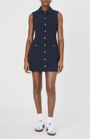 French Connection Azra Sleeveless Twill Mini Shirtdress
