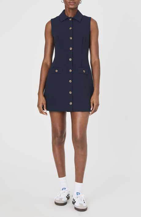 French Connection Azra Sleeveless Twill Mini Shirtdress