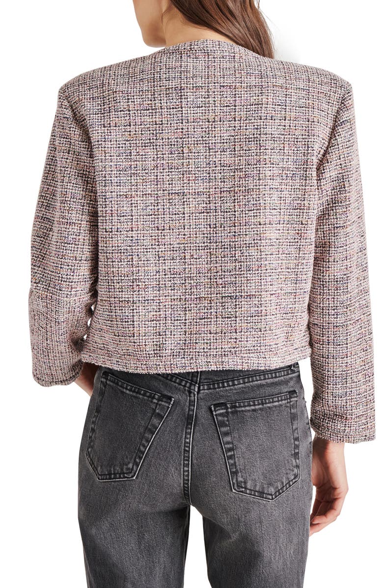 Steve Madden Manon Tweed Crop Jacket, Alternate, color,