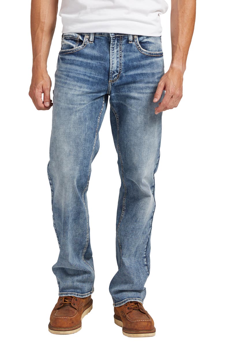 Silver Jeans Co. Zac Relaxed Fit Straight Leg Jeans, Main, color,