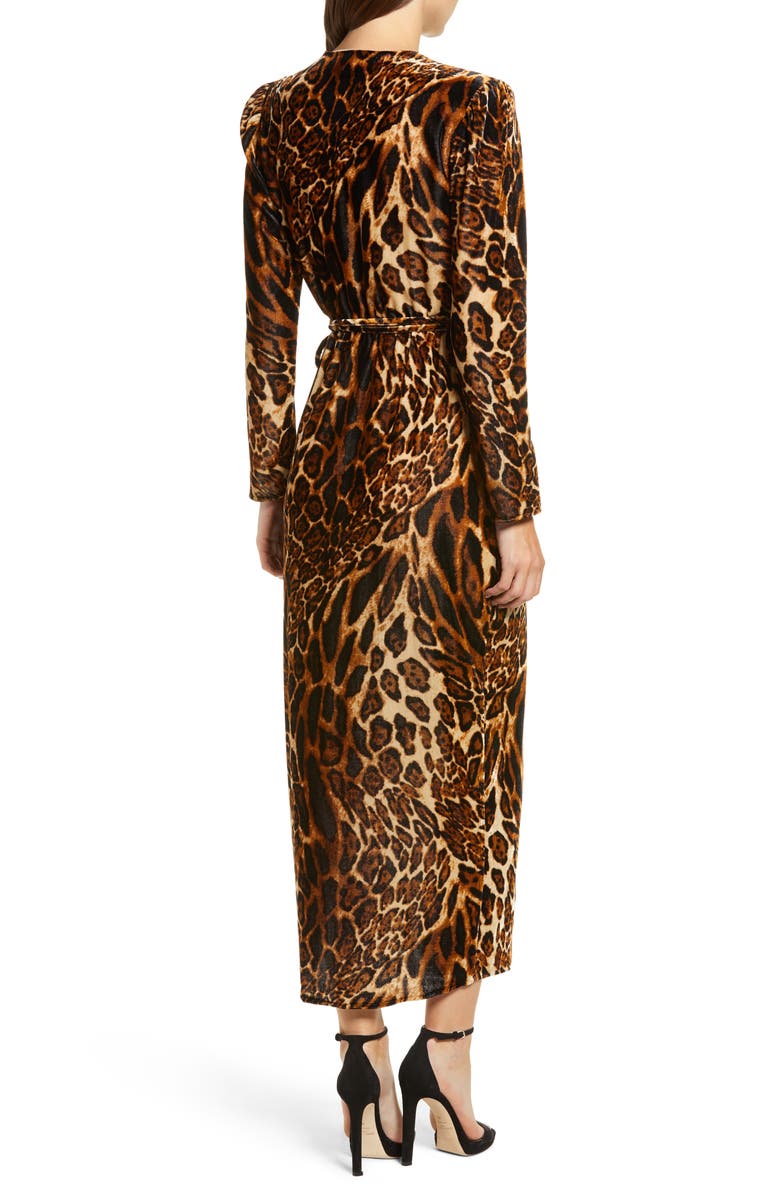 WAYF Gwyneth Velvet Wrap Midi Dress, Alternate, color,