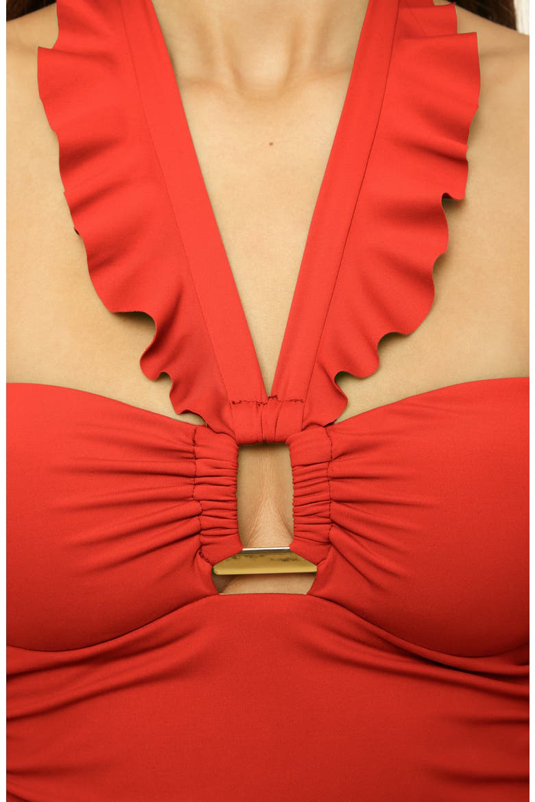 Sun Goddess Tankini Top, Alternate, color, RED