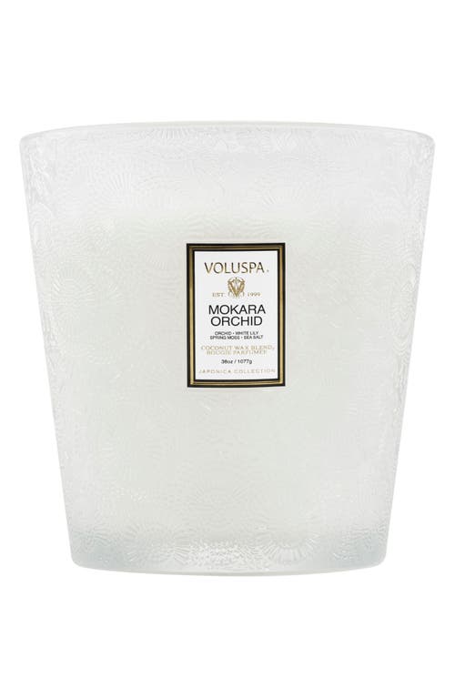 Voluspa Mokara Orchid Three-wick Hearth Candle In White