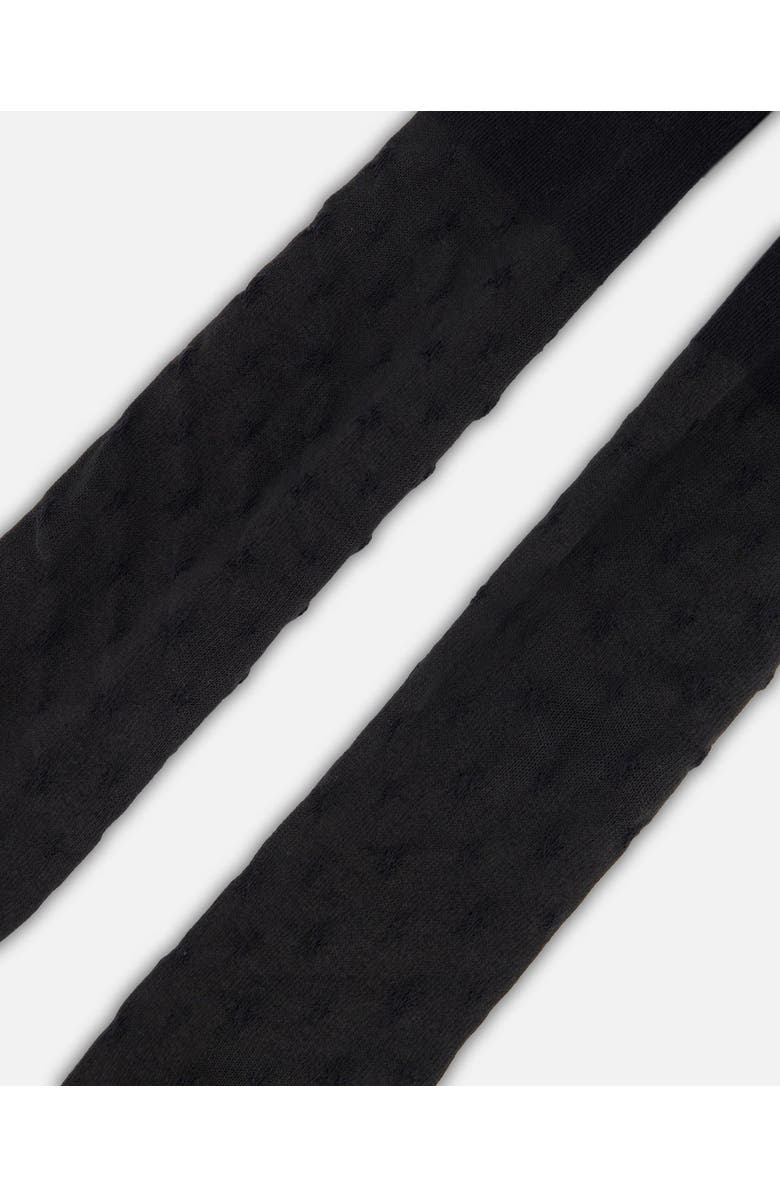 Deux par Deux Knit Tights with Tone-On-Tone Star, Alternate, color, Black