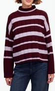 Madewell Stripe Rib Cashmere & Wool Blend Funnel Neck Sweater