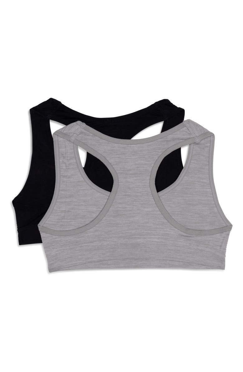 Calvin Klein Kids' Assorted 2-Pack Racerback Sports Bra, Alternate, color, Heathgy/ Blk