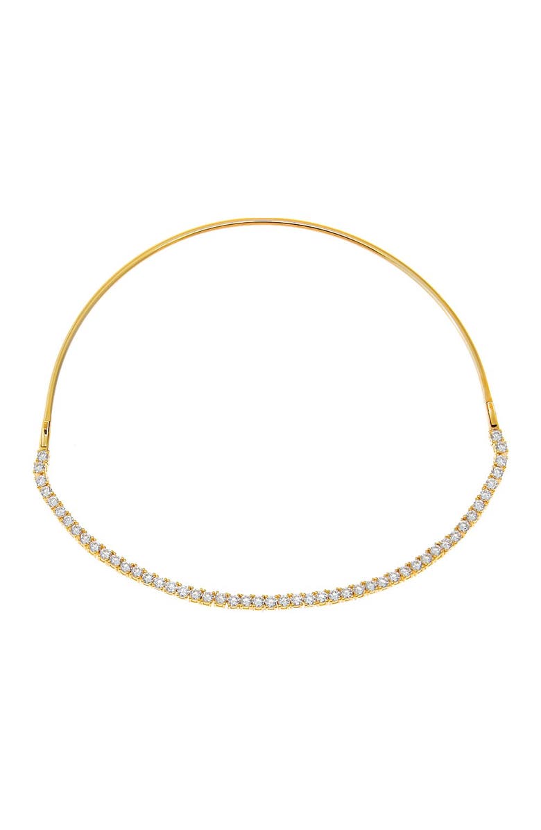 BY ADINA EDEN CZ Half Tennis Collar Choker, Main, color, Gold