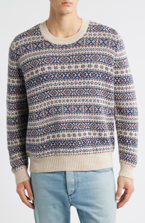 Fair Isle Alpaca Blend Crewneck Sweater