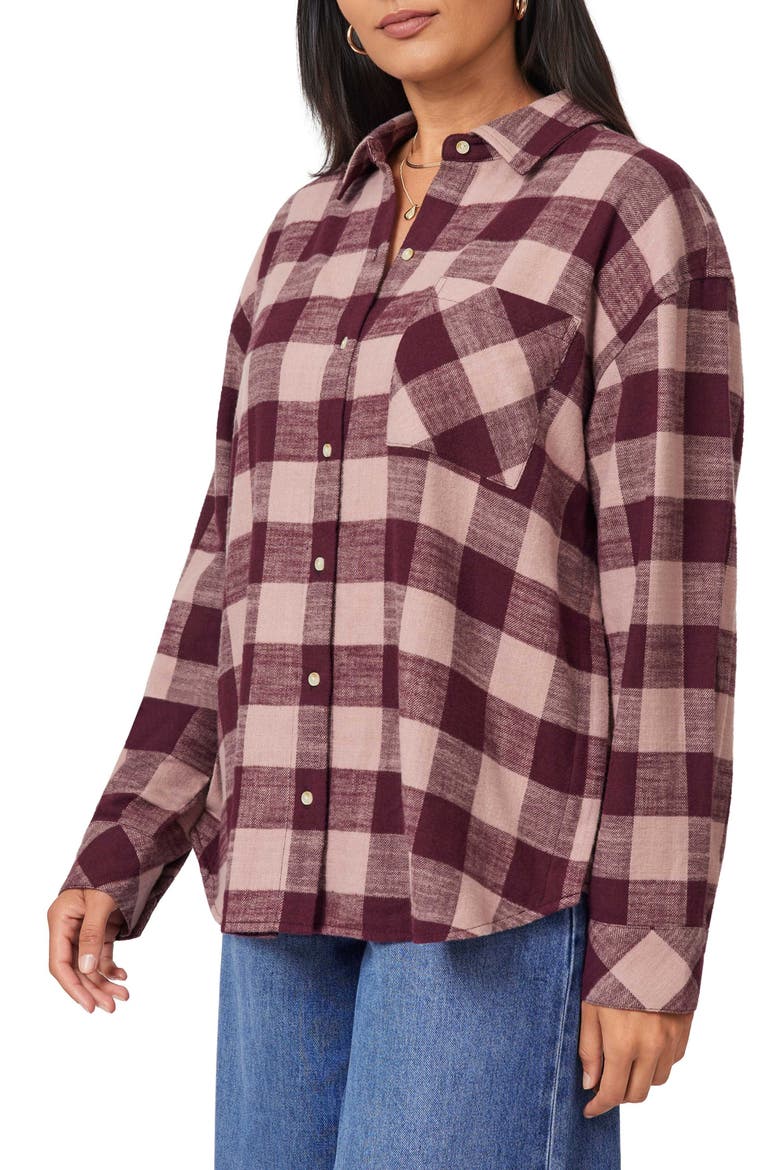 Oversized Flannel Shirt, Alternate, color, WINETASTING BUFFALO CHECK