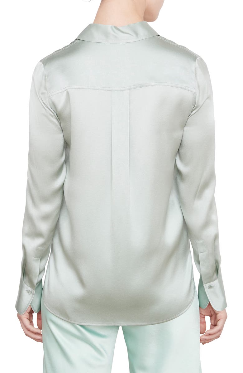 Vince Slim Fit Stretch Silk Blouse, Alternate, color, 