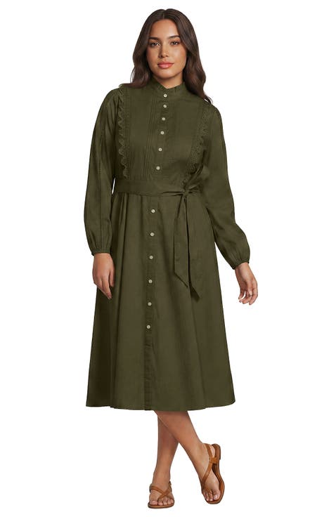 Plus Size Perfect Button Front Shirt Dress