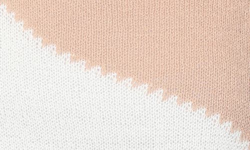 RAIN AND ROSE RAIN AND ROSE STRIPE THREE-QUARTER SLEEVE OPENWORK KNIT TOP