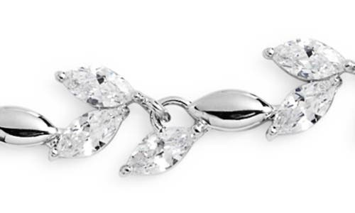 Nordstrom Cubic Zirconia Leaf Collar Necklace In Metallic