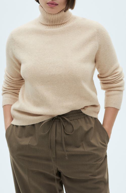 Shop Mango Mariana Turtleneck Sweater In Ecru