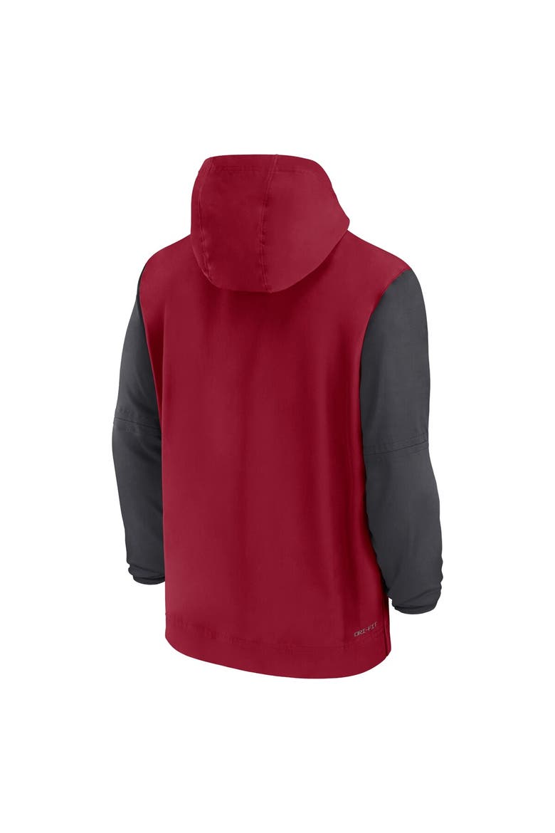 Men's Nike Crimson Alabama Crimson Tide 2024 Sideline Pregame Player Half-Zip Hoodie, Alternate, color, Crimson