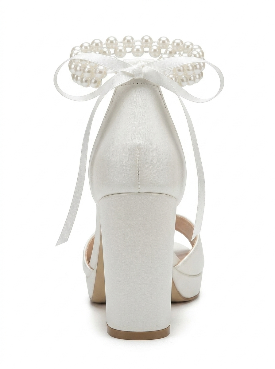 Tiara Block Heel Bridal Sandal, Alternate, color, Ivory