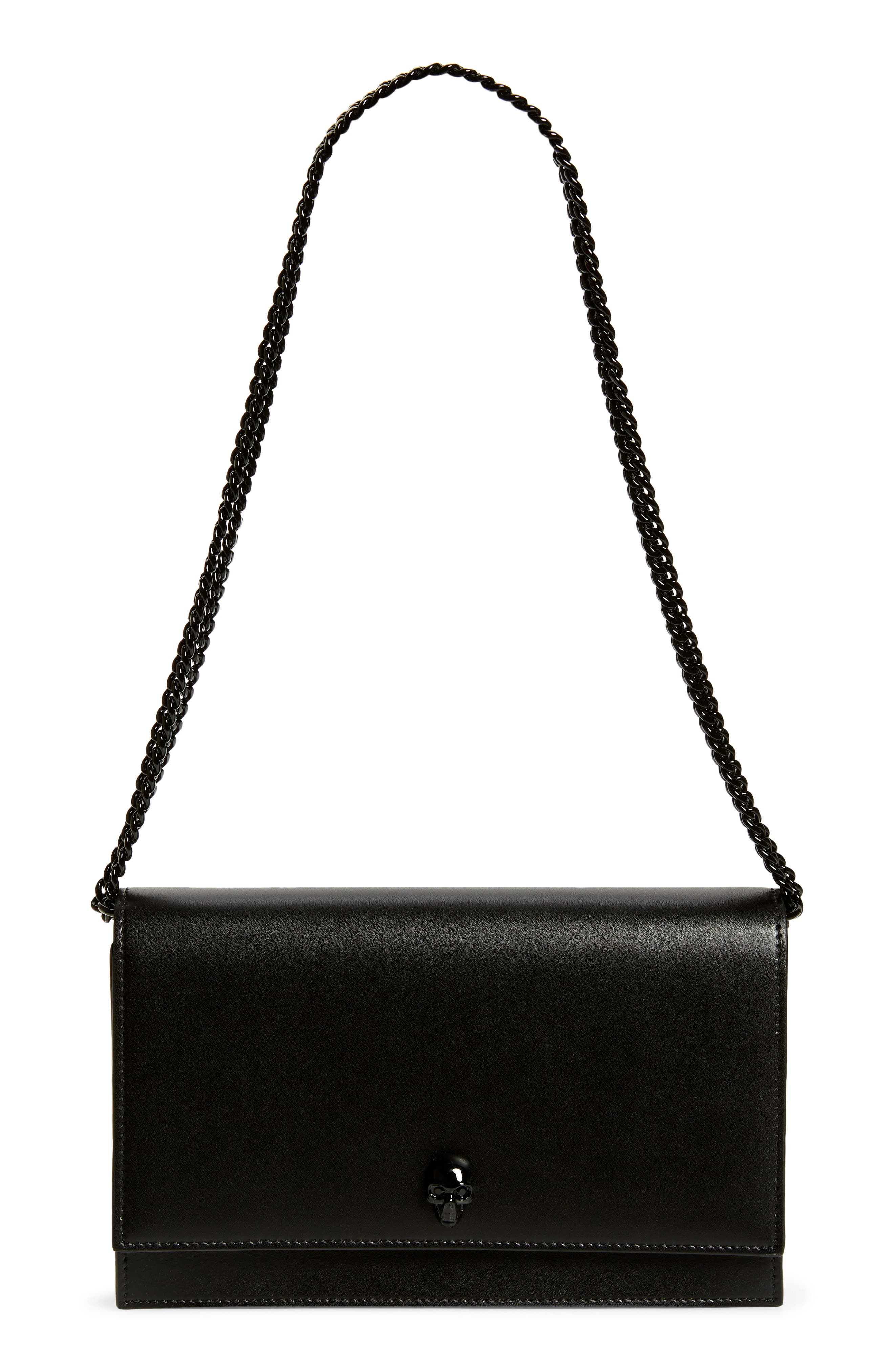 McQueen Alexander McQueen Medium Skull Leather Shoulder Bag, Main, color, 