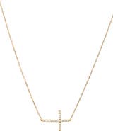 Bearfruit Jewelry Sterling Silver 18k Gold Plated Horizontal Cross Necklace Gift Idea