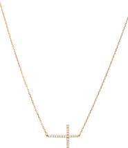 Bearfruit Jewelry Sterling Silver 18k Gold Plated Horizontal Cross Necklace Gift Idea