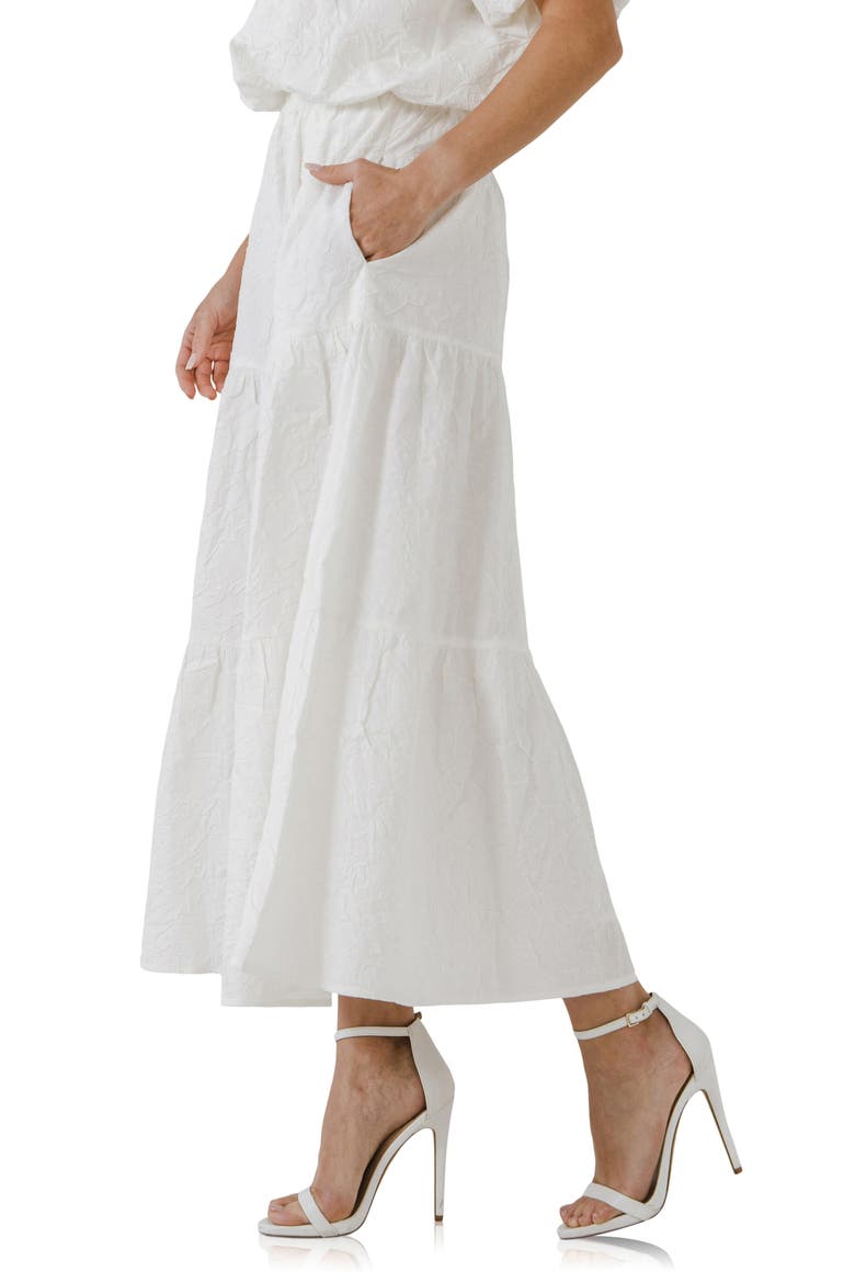Textured Midi Skirt, Alternate, color, WHITE