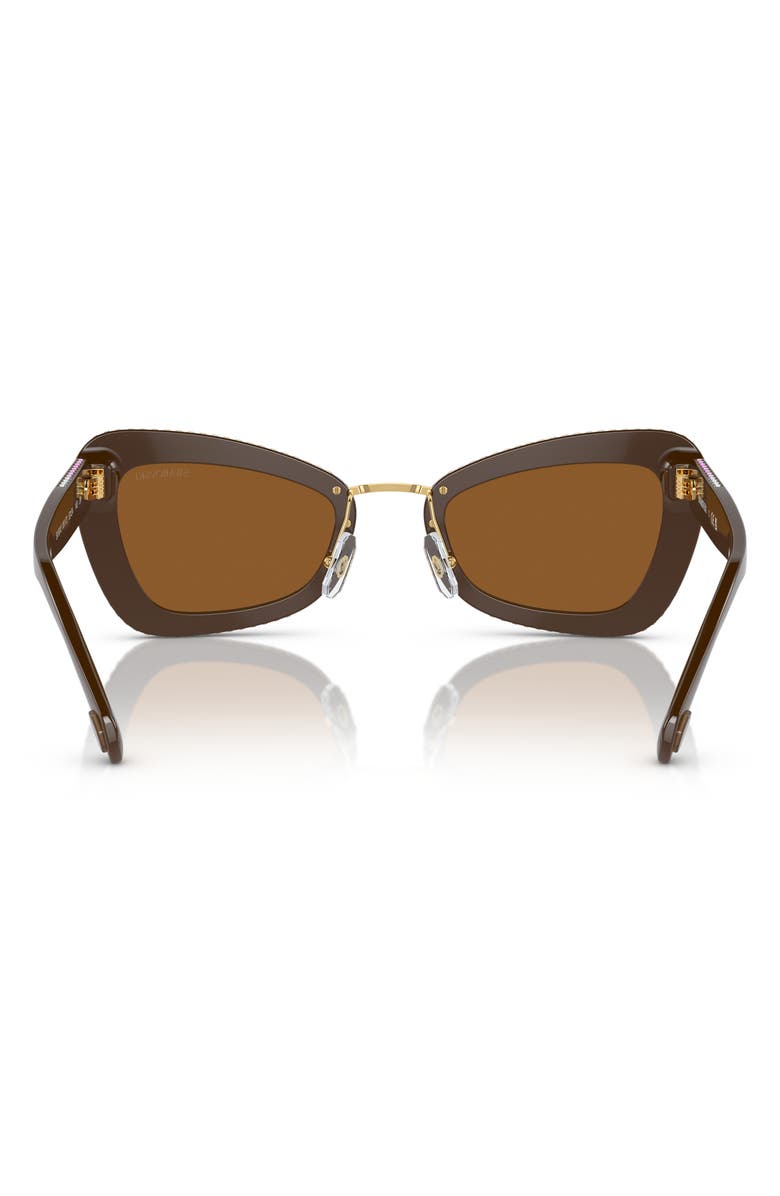 Swarovski 52mm Irregular Cat Eye Sunglasses, Alternate, color, Dark Brown