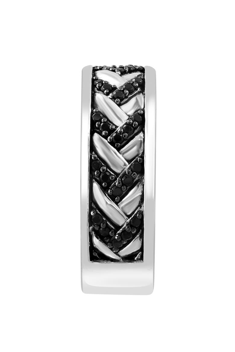 Sterling Silver Black Spinel Band Ring, Alternate, color, BLACK