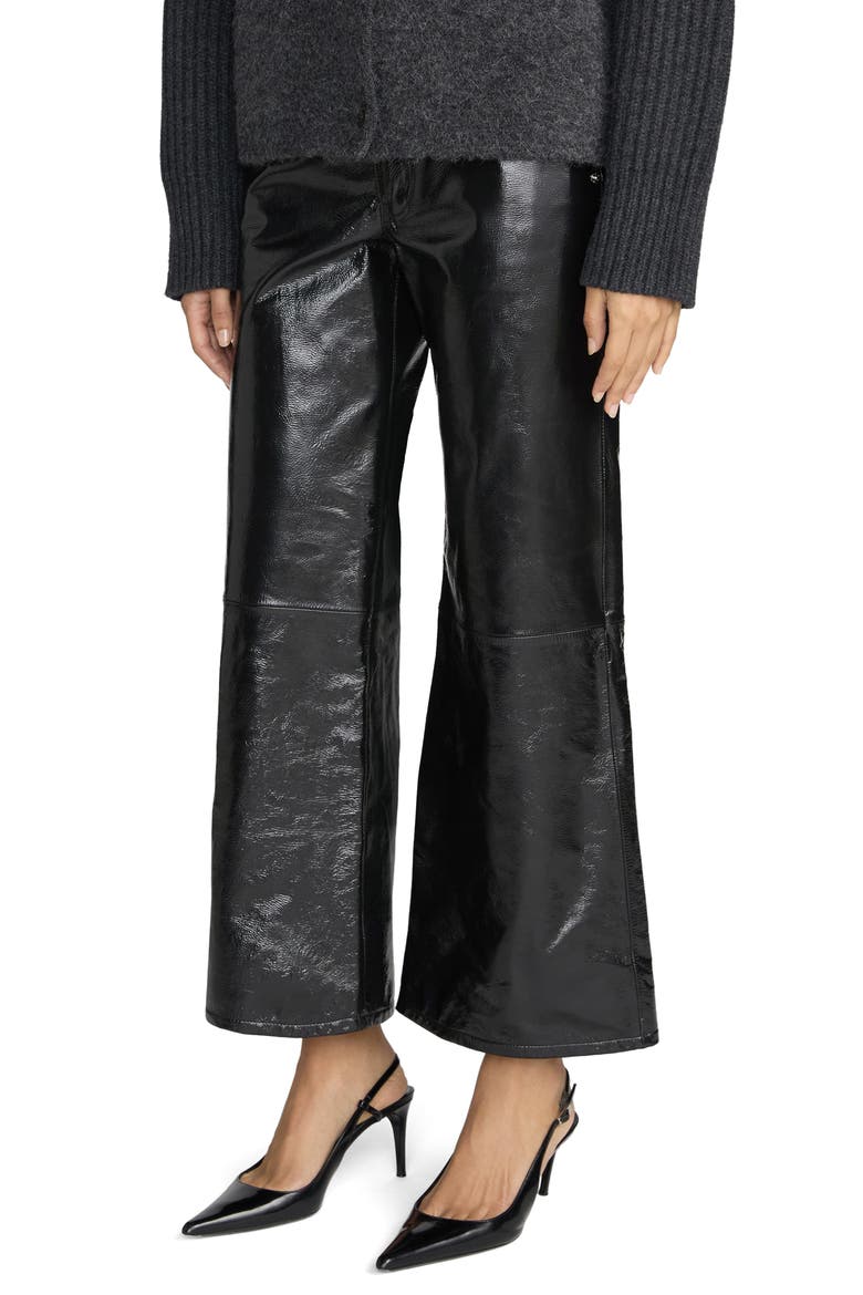 The Patent Leather Trousers, Alternate, color, BLACK