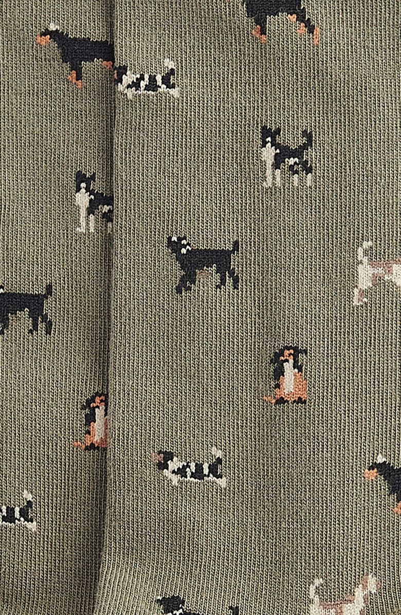 Barbour Mavin Dog Cotton Blend Crew Socks, Alternate, color, Mid Olive/ Dog