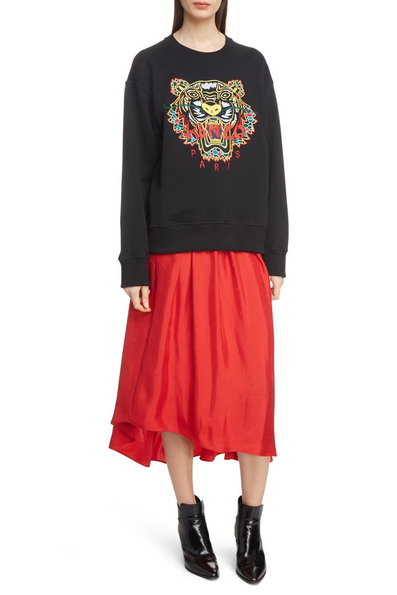 Tiger Relax Sweatshirt, Alternate, color, BLACK