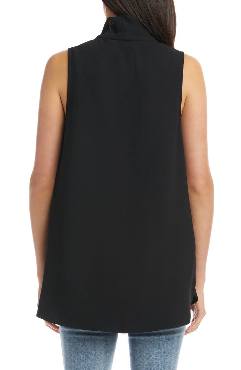 Karen Kane Front Pleat Sleeveless Crepe Blouse, Alternate, color,