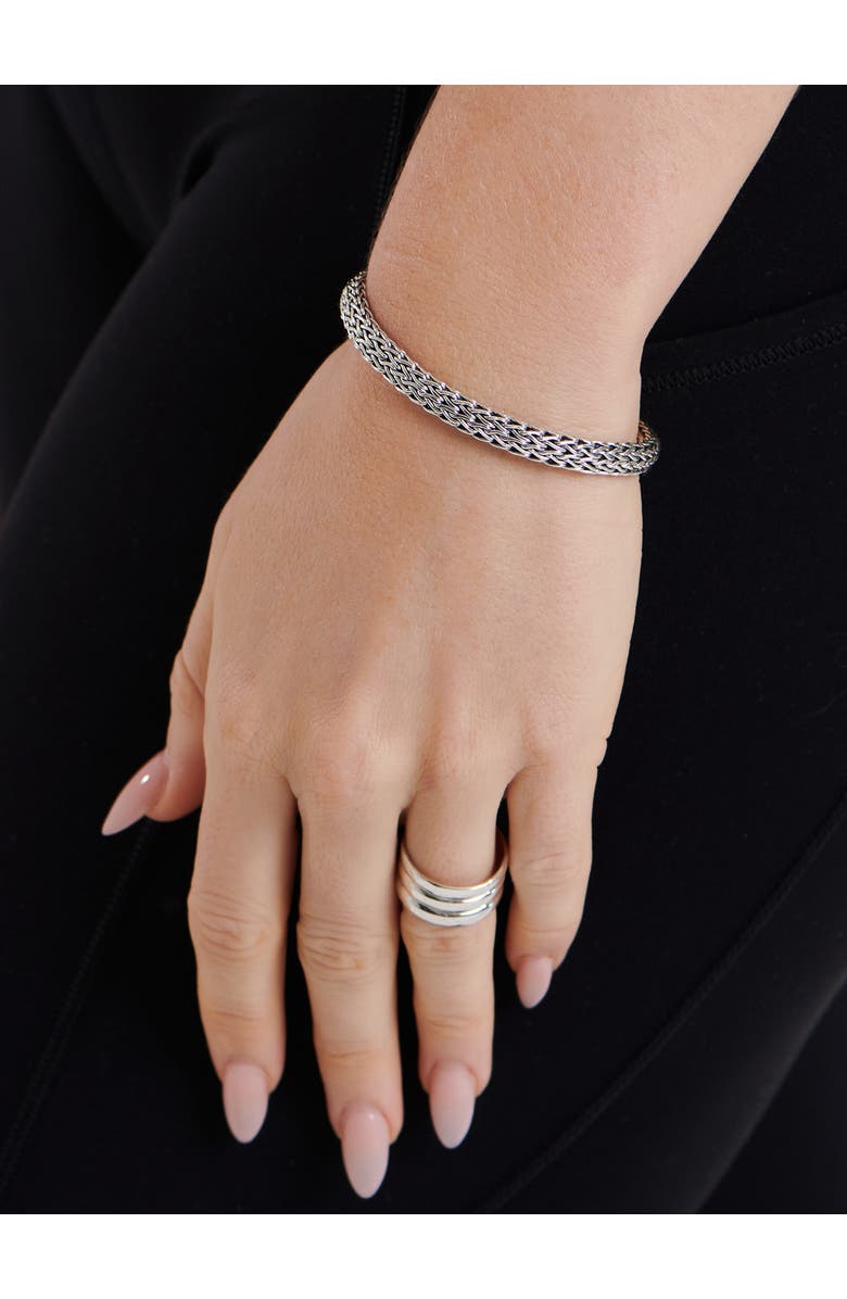 DEVATA Dragon Bone Oval Chain Bracelet in Sterling Silver, 6mm, Alternate, color, Silver