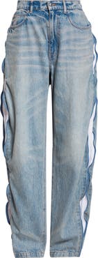 Alexander Wang Mesh Insert Curved Leg Jeans
