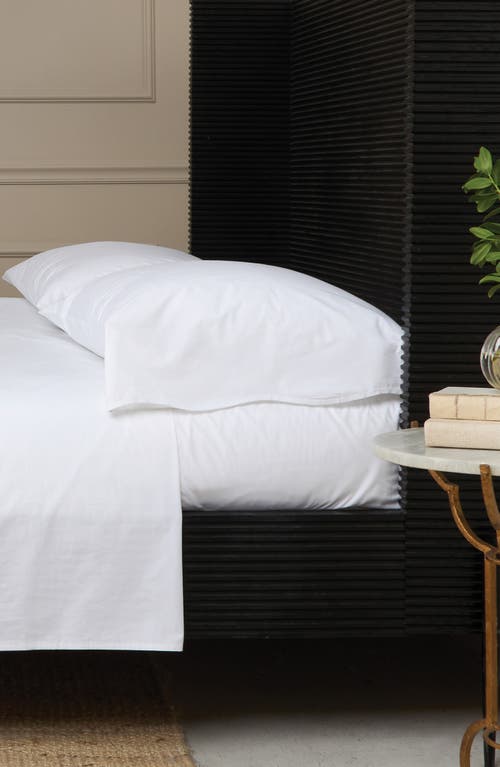 Pom Pom At Home Skylar Cotton Percale Sheet Set In White/white