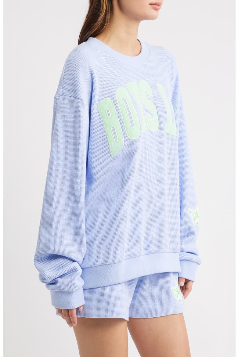 Razzle Dazzle Graphic Waffle Sweatshirt, Alternate, color, LILAC