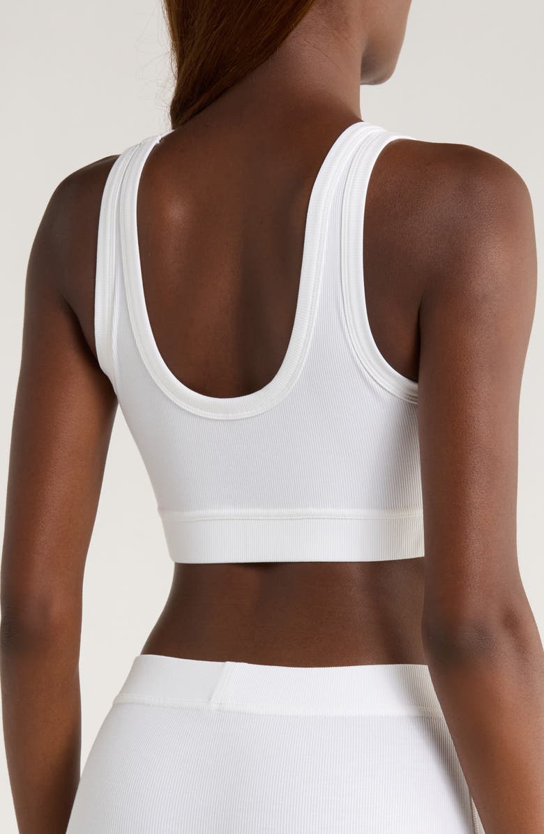 TomboyX Essentials Rib Sports Bra, Alternate, color, Bright White