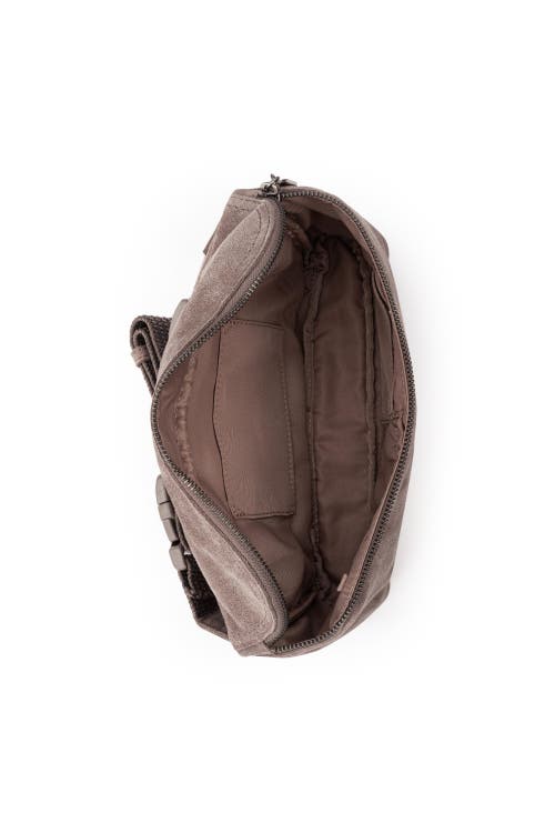 The Sak Caraway Large Belt Bag In Mushroom Suede