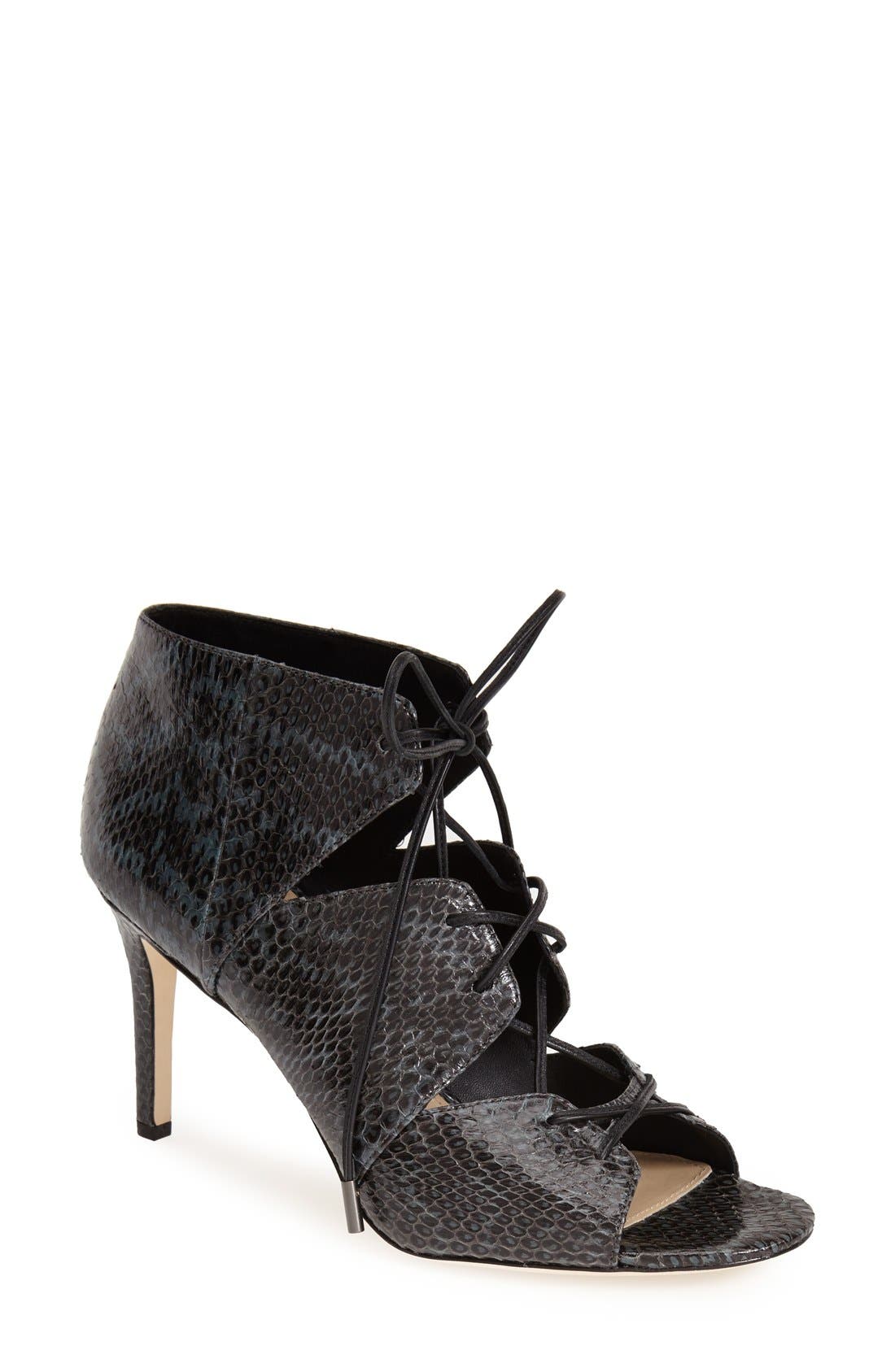 'Vibe' Lace-Up Pump, Main, color, SAGE GREEN SNAKESKIN