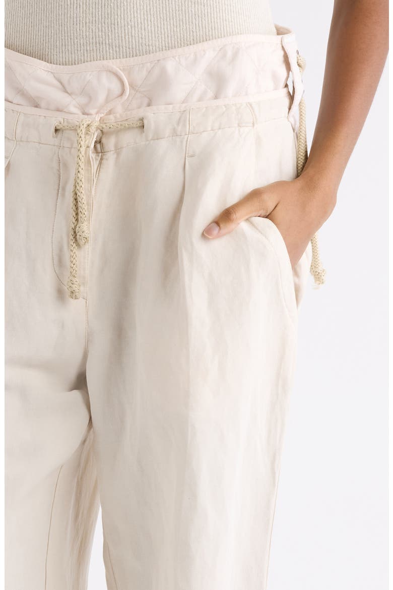 Sharon Linen & Silk Straight Leg Pants, Alternate, color, ECRU