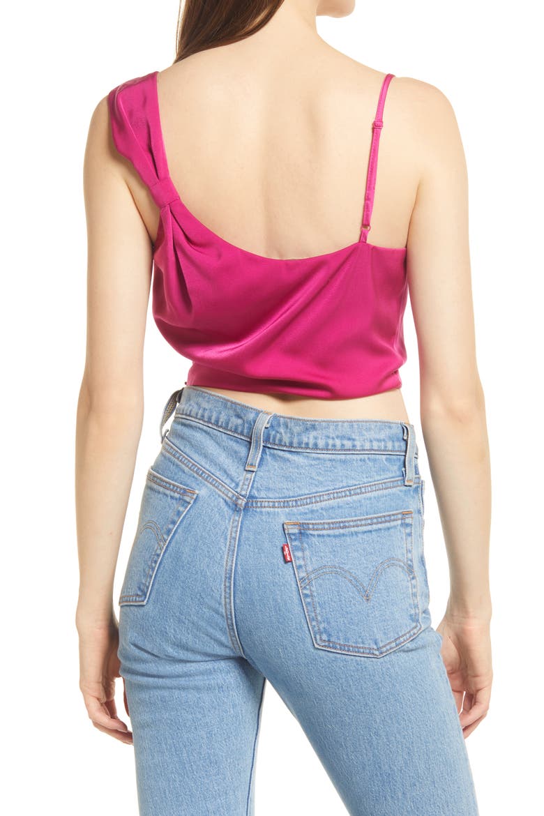 Leona Mix Strap Crop Top, Alternate, color, FUSCHIA