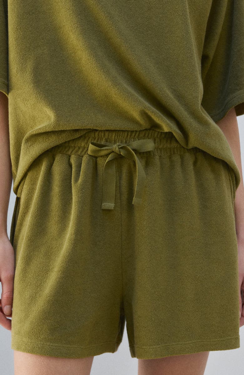 MANGO Cotton Blend Terry Shorts, Alternate, color, 