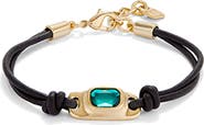 UNODE50 18K Gold-Plated Leather Bracelet