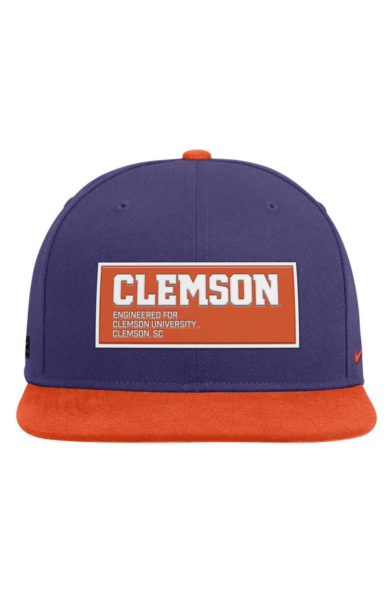 Nike Men's Nike Purple/Orange Clemson Tigers 2025 On-Field Patch Pro Dri-FIT Snapback Hat, Alternate, color, Purple