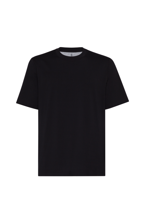 Brunello Cucinelli Double Layer Crewneck T-shirt Featuring Elegant Piping