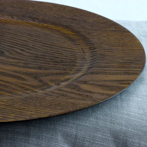 Gibson Home Feri 13" Wooden Skin Luxe Chargers, Set Of 12 In Brown