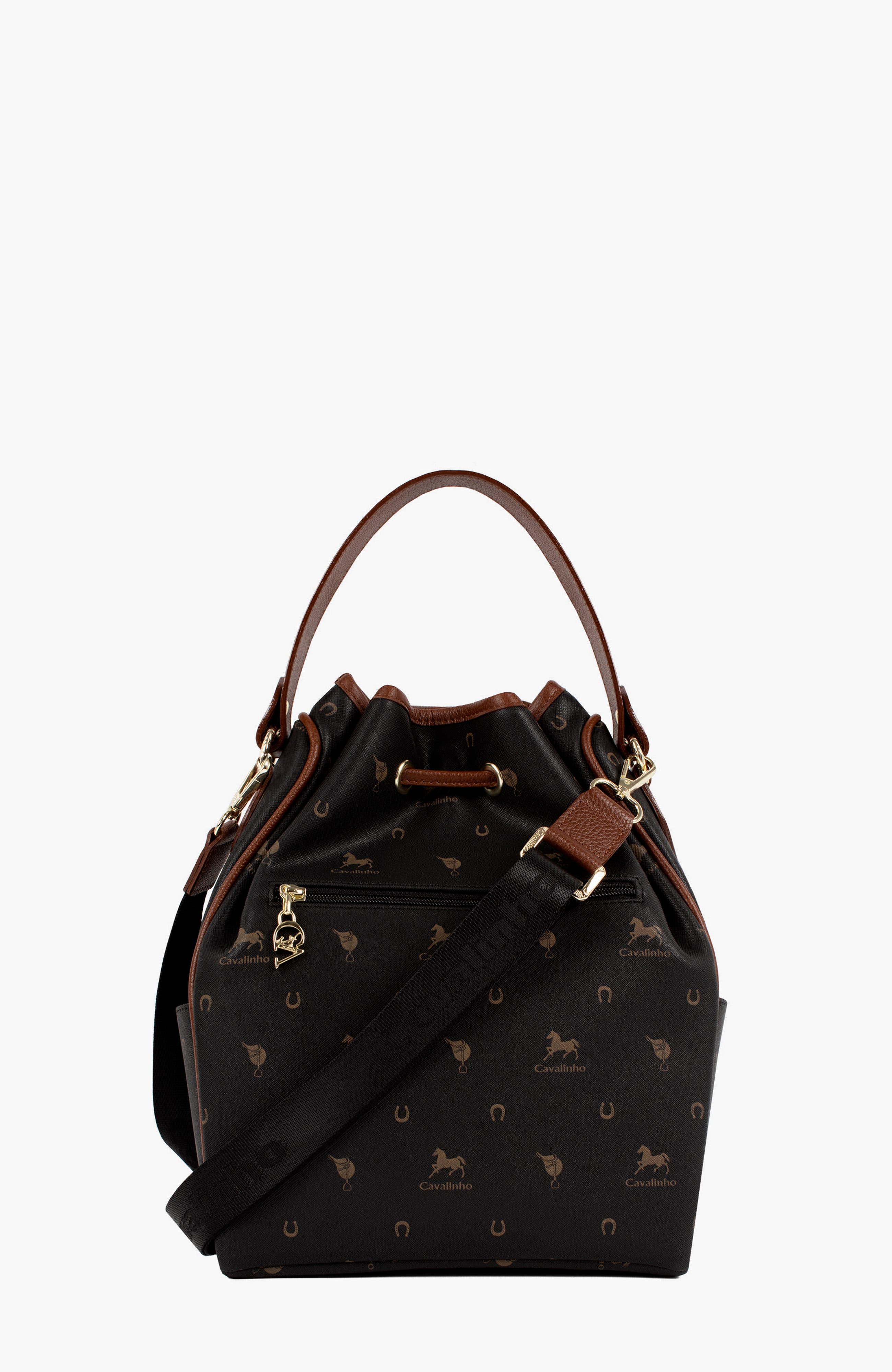 Di Cavallo 598 Bucket Bag, Alternate, color, Black / Brown
